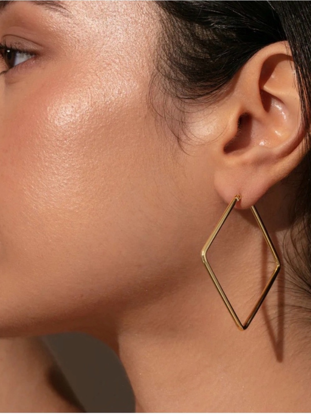 Uncommon James Gold Open Diamond Hoop Earrings Girl Boss